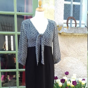 Vestido recto vintage Wallis con aires de los años 60, talla 10/12, negro y gris