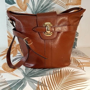 Texier France Premium Leather Bucket Bag Crossbody Texier shoulder bag purse - Gem main image 4