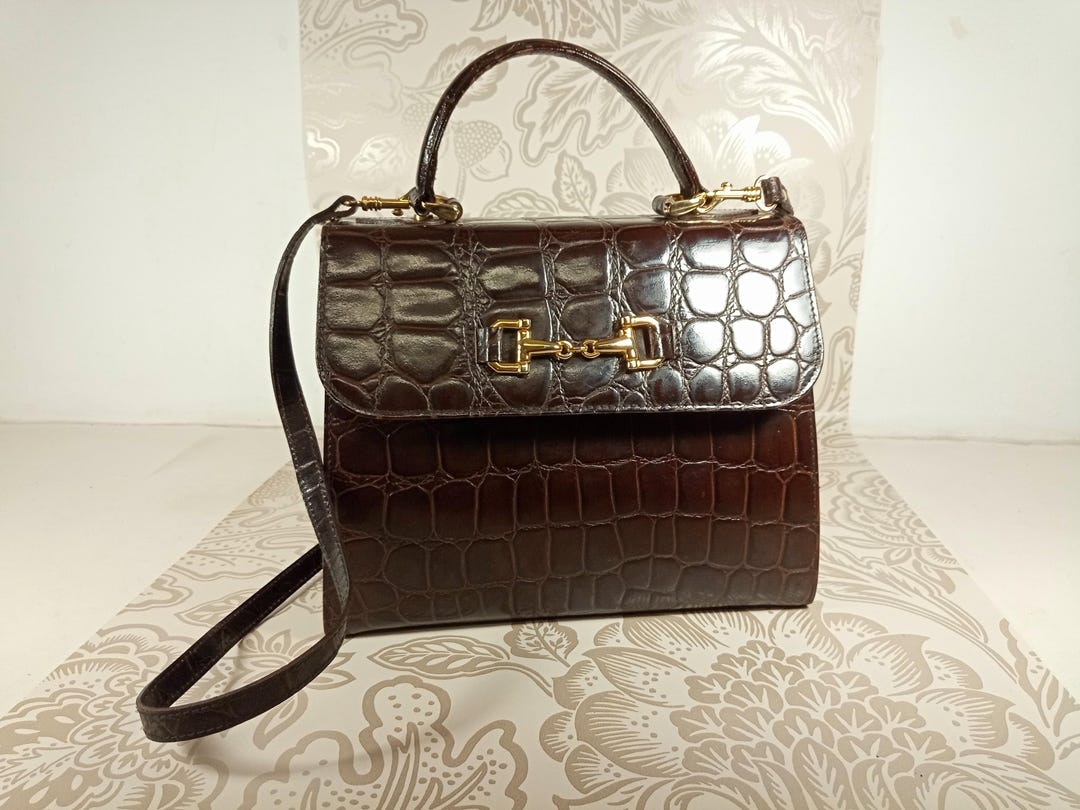 Vintage Brown Croc Mini Purse main image 1