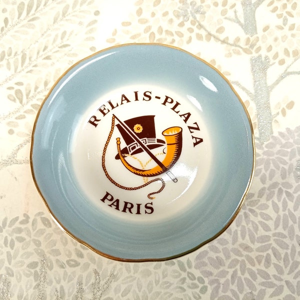 Vintage French Art Deco Ceramic Pin Dish/Trinket Dish/Coin Dish from The Plaza Athenee Hotel Famous Relais Plaza Restaurant Avenue Montaigne