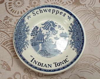 Vintage Schweppes Willow Pattern Blue/White Dish. Gien Vide Poche