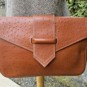 Vintage Français SABATIER Sac à bandoulière sac à main en cuir d