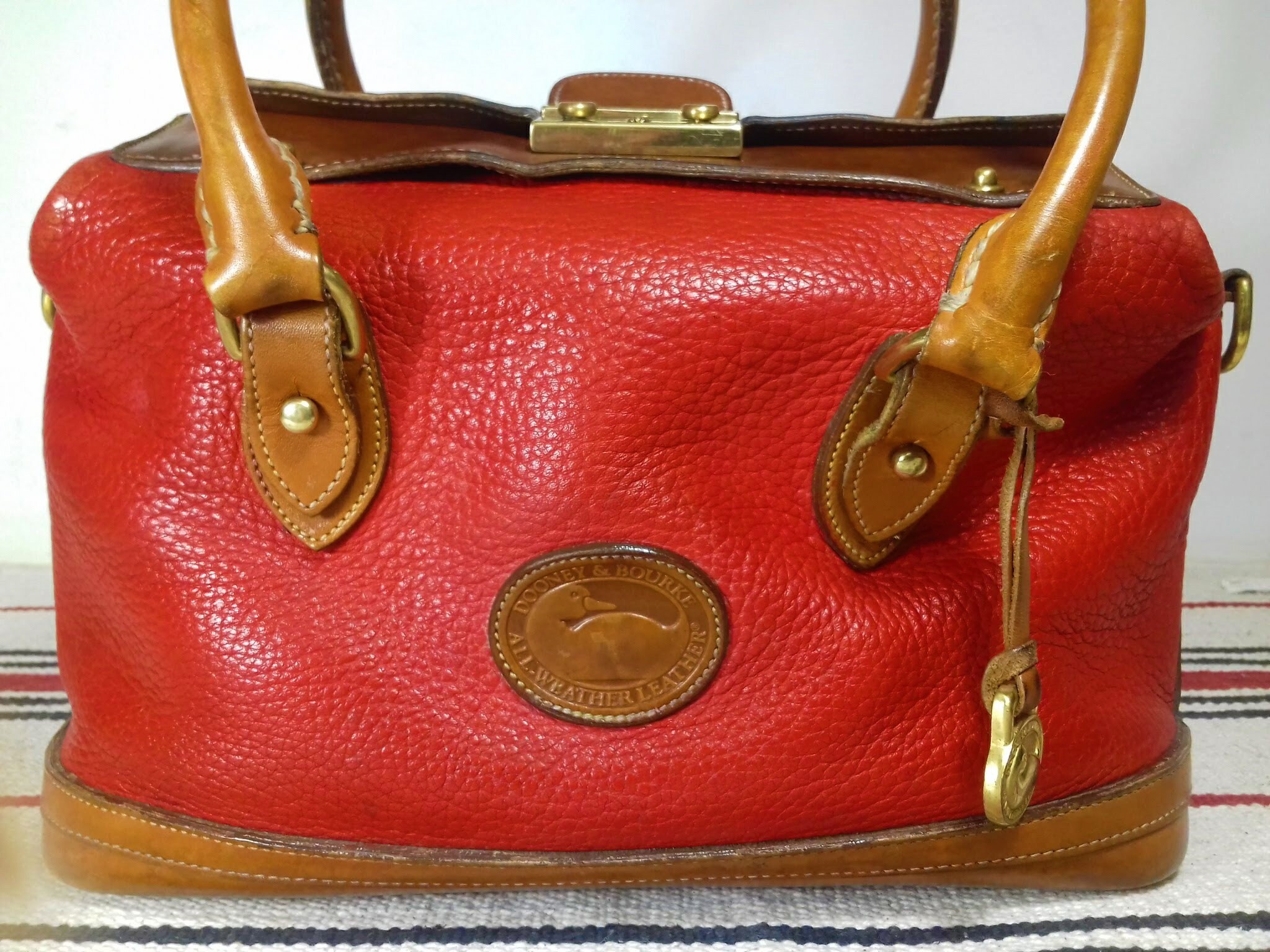 Vintage Rare Large Dooney & Bourke Leather Bag/ Purse in Red Etsy