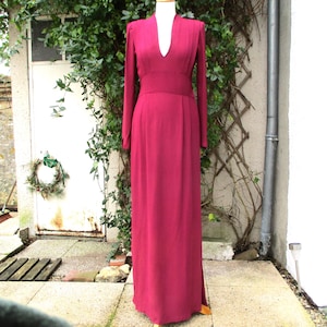 1970s Vintage Radley Moss Crepe Maxi Dress Ossie Clark Style Dress. Small. Bust 34/36 inches . Alice Pollock. very good condition