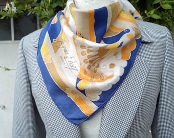 French Vintage Jacques Fath Silk Scarf. 1960s  Paris Couture