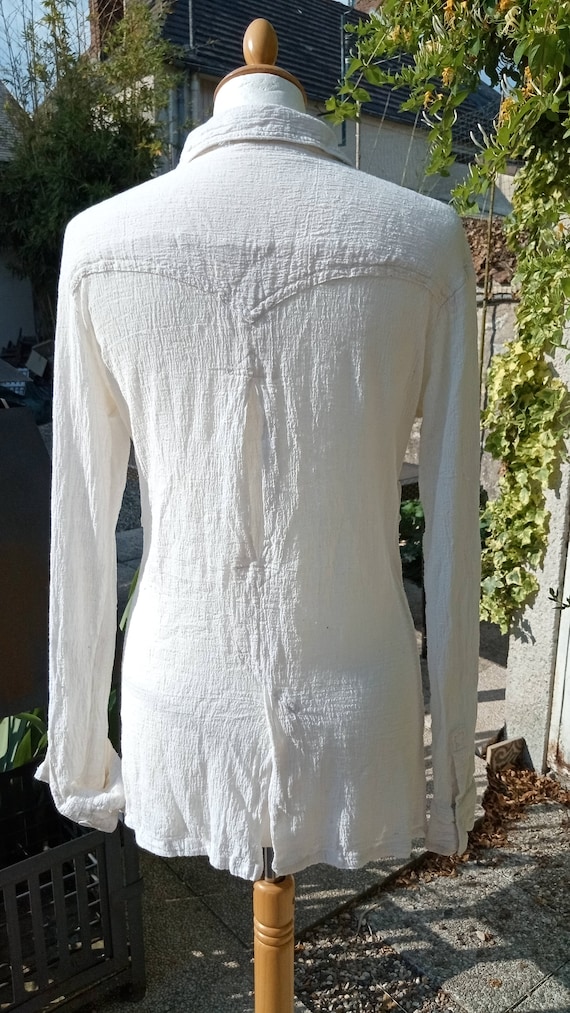 Womens 1970s Vintage Indian Cheesecloth Shirt in … - image 4