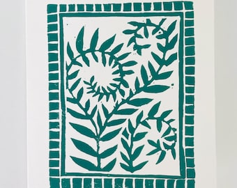Green Fern Set of 4 Notecards & Envelopes