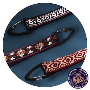 Key Wristlet /// Key chain /// Webbing and embroidered ribbon /// Geometric /// Boho /// Hiking and camping
