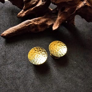 Brass plugs- brass tunnels- spiral brass tunnel -tribal ear plugs-flared tunnels-1 pair