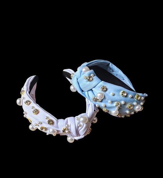 Pearl Turban Knot Headband, Cotton Knot Headband,baby Shower Pearl