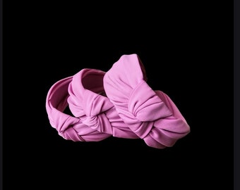 Pink turban knot headband , knotted headband, pink silk headband, headband