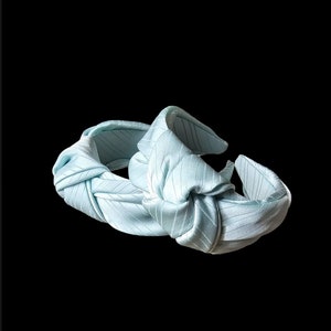Pastel blue turban knotted headband, silk knot headband,Liberty knot headband,Luxury Knotted Headband, Handmade Knot Headband