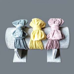 Set of 3 | Pastel neutral Baby Bow Headbands | Newborn Toddler Headbands | Baby shower gift | Hair bow  | Boho baby headband