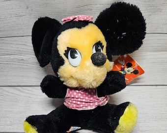 Vintage Minnie Mouse Bean Bag Plush from 1965 WITH TAGS - Disneyland Plush - 7"