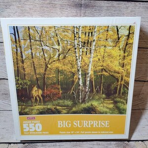 BIG SURPRISE Deer Forest Puzzle NEW Old Stock 1997 Hoyle Products 550-Piece  Interlocking Pieces 18