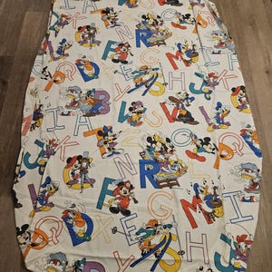 Disney Friends Alphabet FITTED TWIN Sheet ONLY from Pacific -Mickey, Minnie - Vintage
