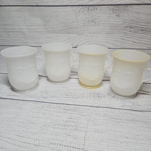 Vintage Kool-Aid Cups - Set of 4 - White - 1980s Kids Drinkwear