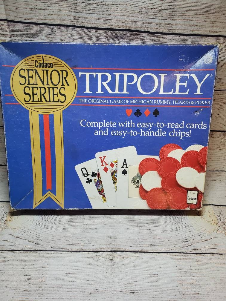 Tripoley Senior Series Cadaco 1989 Michigan Rummy Hearts Poker Vintage Game 925 for sale online 