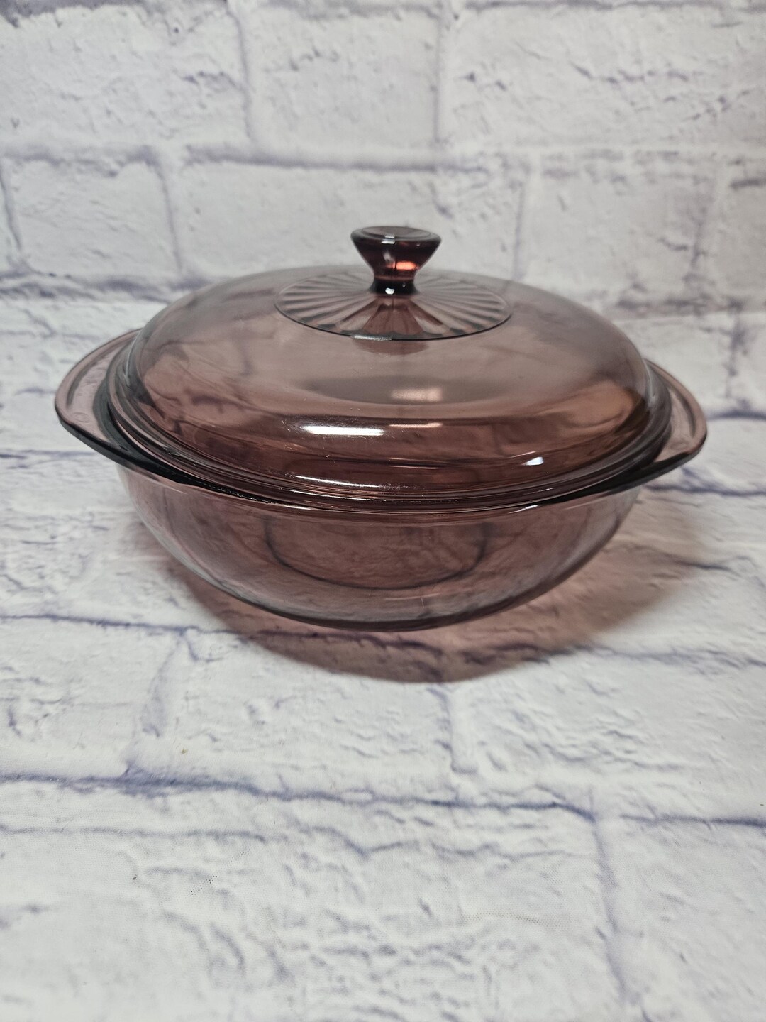 Pyrex Cranberry Vintage PYREX Cranberry Ribbed Casserole 2-qt Dish #024 WITH LID - 8.5 ...