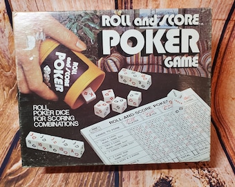 Vintage Roll & Score Poker Game by Lowe, 1977, COMPLETE, #2701