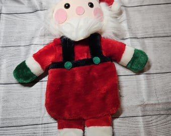 Vintage Santa Stocking with DOUBLE POCKETS - 16" Christmas Stocking - 1980s