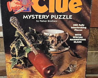 Vintage Clue Mystery Puzzle 1994 COMPLETE Parker Brothers "A Merry Little Murder" #4354-8 500-piece puzzle