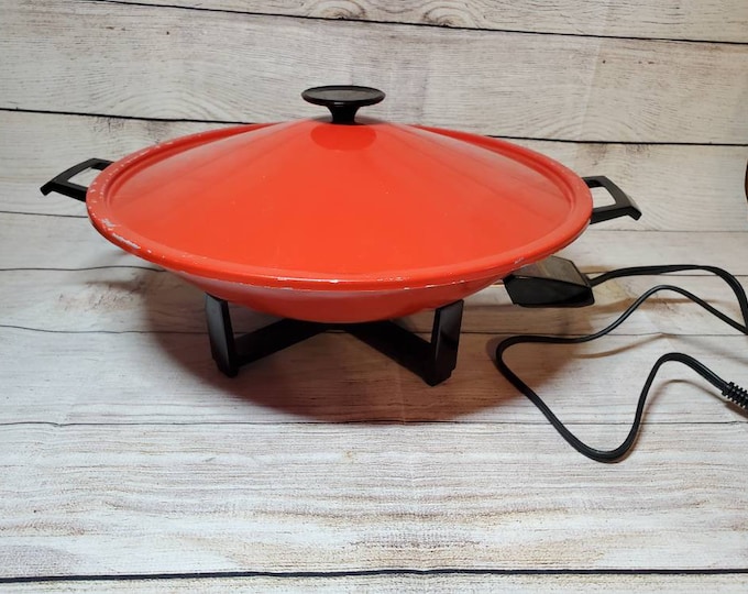 Vintage West Bend Electric Red Wok Model 79525 Nice RED Etsy