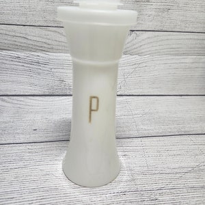 Vintage Tupperware PEPPER SHAKER ONLY #718 with flip-top shaker lid #634 - White - Hourglass Shape