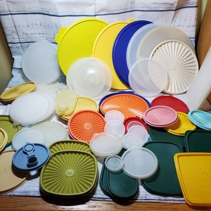 Tupperware Replacement Lids (Listing #1)...READ DESCRIPTION!...Lots of Variety... Large Lids to Tiny Lids...Spout Lids, Various Colors