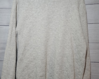 Vtg Shenandoah Men’s Sweater MEDIUM, Tan, Long Sleeve - Made in USA - Cotton Blend