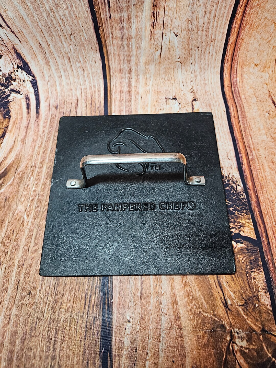 The Pampered Chef Cast Iron Panini Burger Bacon Press Etsy