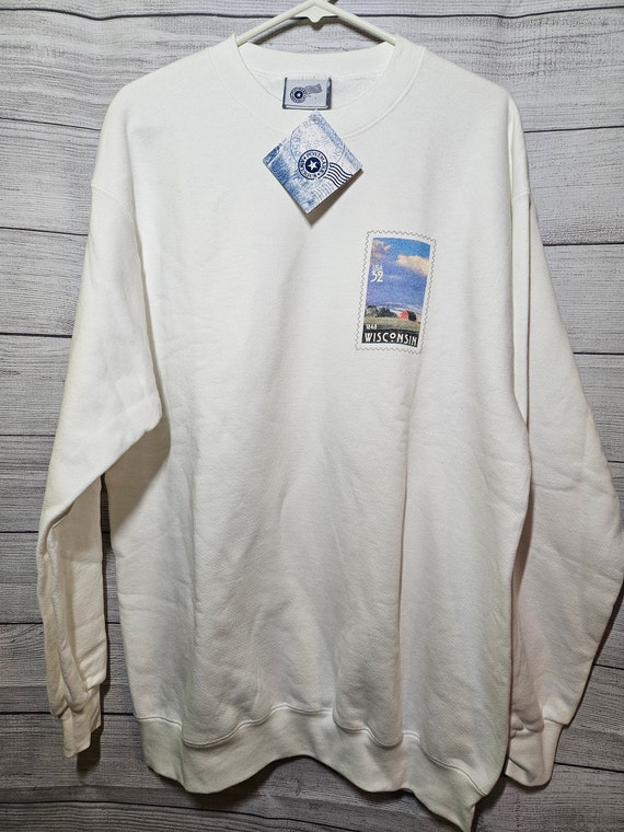 Vintage USPS Wisconsin Stamp Sweatshirt - NEW wit… - image 1