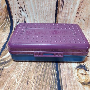 Spacemaker Purple Indigo Pencil Box w Handle 11x7