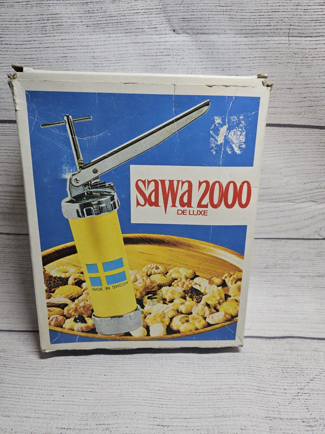 Presse à Biscuits Vintage Sawa 2000 Deluxe – Métal Doré – Fabrication Suédoise
