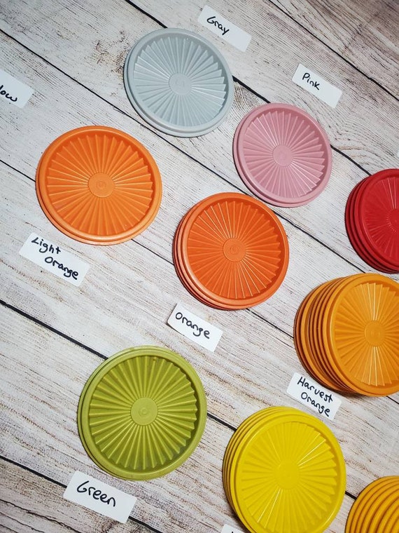 Vintage Tupperware Replacement Lids / Servalier / Flip Top / Spout / Lime /  Pink / Yellow / Tupperware Replacements / Tupperware Seals 