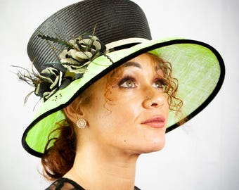 Green & Black 'Occasion' Hat