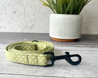 Dog Lead | Pistachio Polka Dot Dog Lead | Handmade Dog Lead | Green Dog Lead | Polka Dot Dog Leash | Designer Dog Lead | Dog Accessories