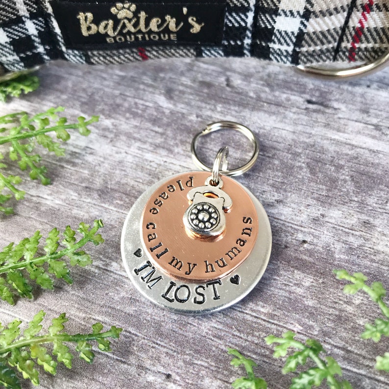 Dog Tag Call My Humans Personalised Dog Tag I'm Lost Etsy