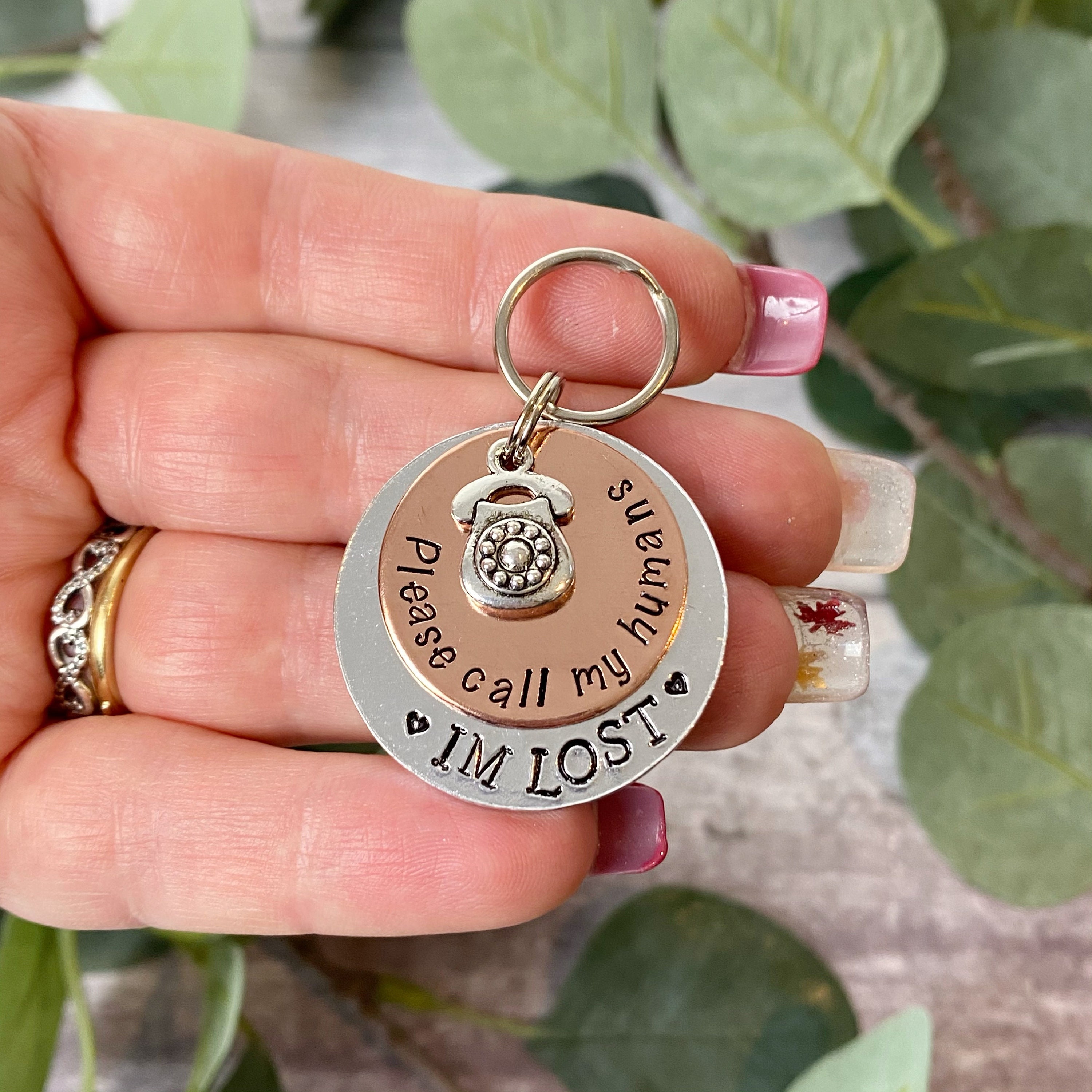 Dog Tag Call My Humans Personalised Dog Tag I'm Lost Etsy