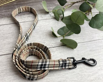 Smycz dla psa | Smycz dla psa w kratkę Tan | Ręcznie robiona smycz dla psa | Smycz dla psa w kratkę Tartan | Smycz dla psa w kratkę Designerska smycz dla psa | Smycz dla zwierząt