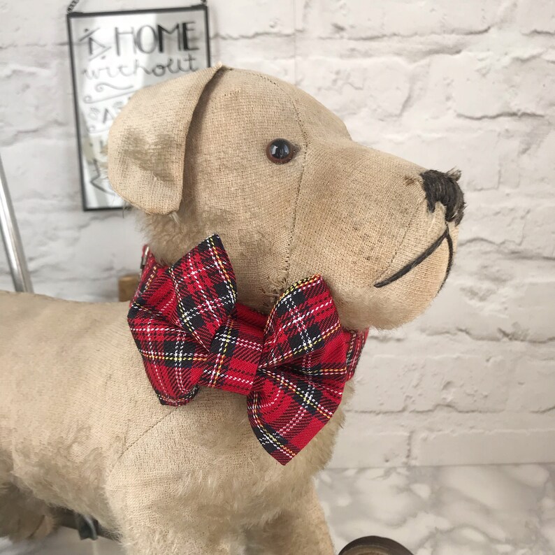 Dog Bow Tie Traditional Red Tartan Dog Bow Tie Red Tartan Etsy