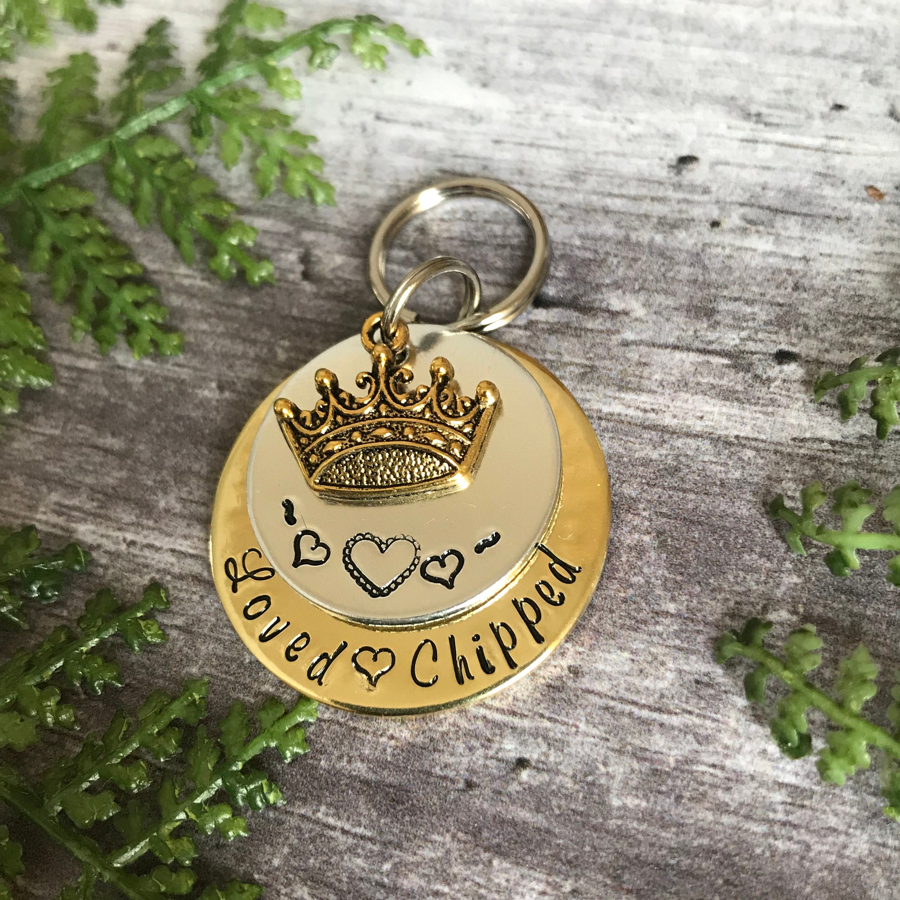 Dog Tag Queen of Hearts Dog Tag Crown Dog ID Tag Pretty Etsy