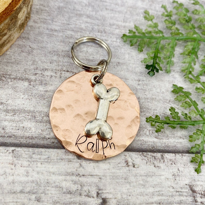 Dog Tag Big Bone Dog Tag Copper Dog Tag Dog ID Tag Etsy