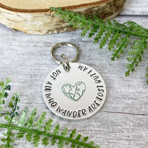 Dog Tag | Wanderlust Dog Tag | Not All Who Wander Are Lost Dog ID Tag | Funny Pet Tag | Personalised Pet ID Tag | Pet Accessories