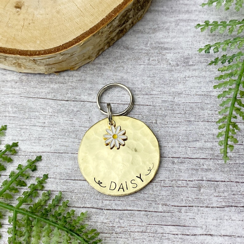 Dog Tag Daisy Dog Tag Pet Tag for Puppies Cats and Dogs Etsy