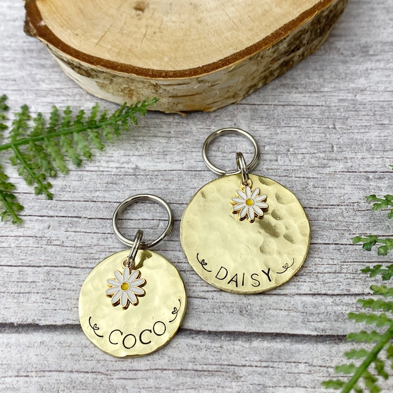 Dog Tag Daisy Dog Tag Pet Tag for Puppies Cats and Dogs Etsy