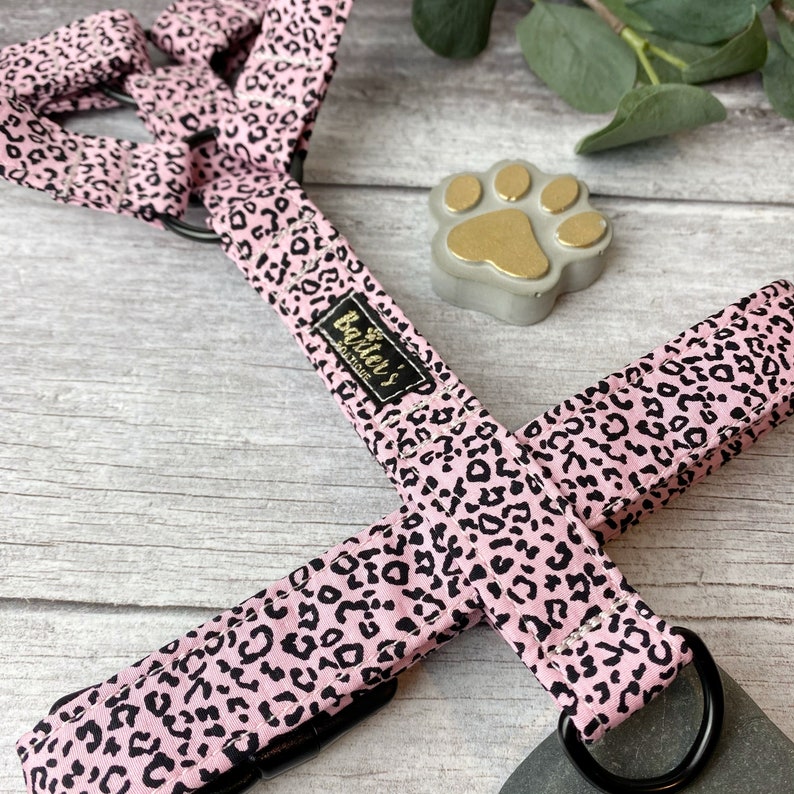 Dog Harness Pink Leopard Print Dog Harness Handmade Dog - Etsy