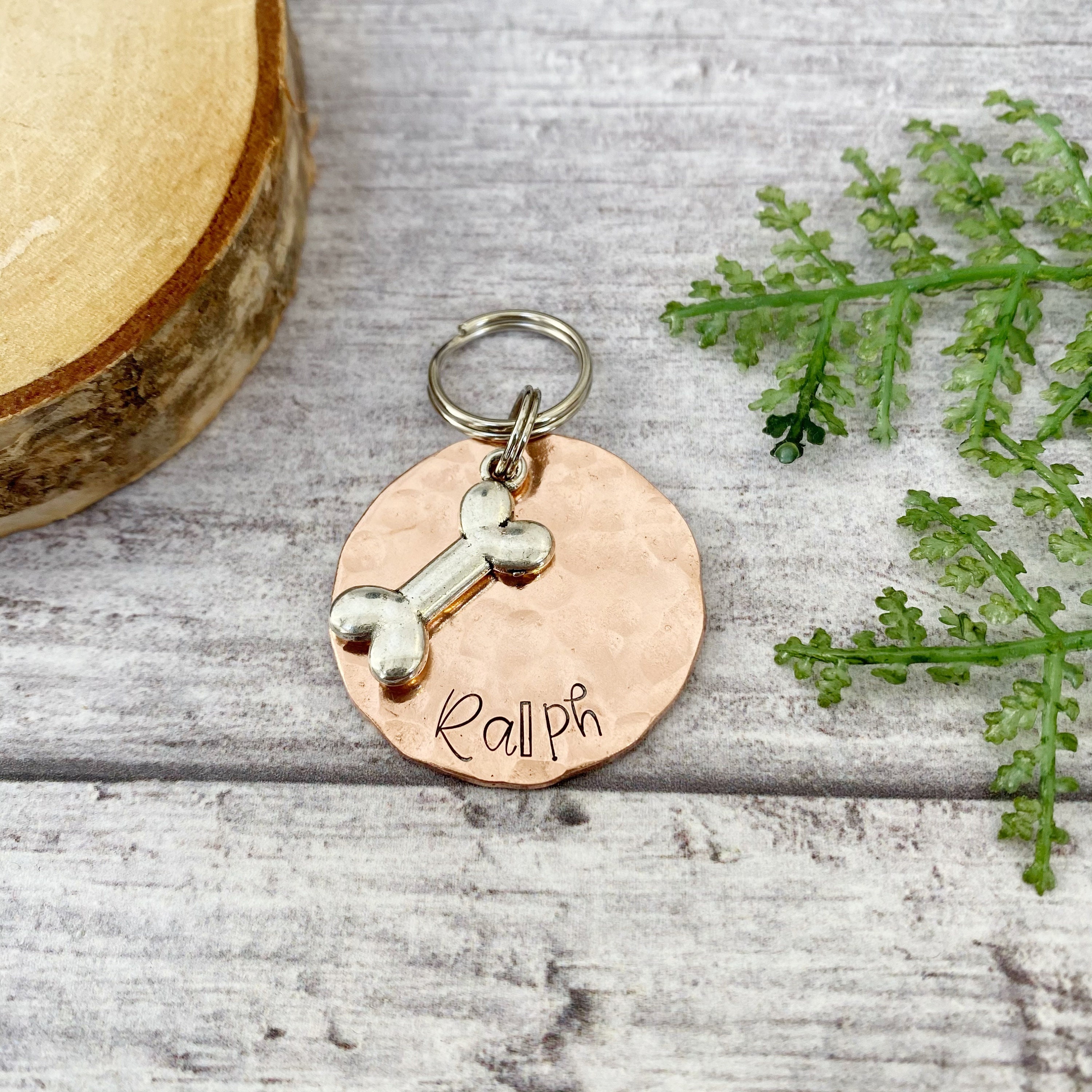 Dog Tag Big Bone Dog Tag Copper Dog Tag Dog ID Tag Etsy