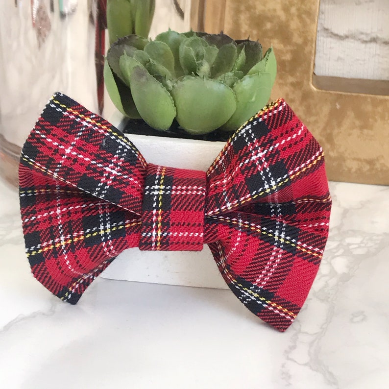 Dog Bow Tie Traditional Red Tartan Dog Bow Tie Red Tartan Etsy