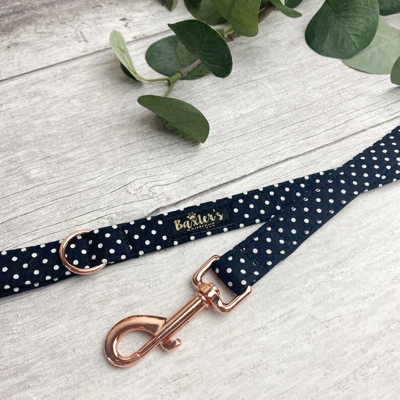 Dog Lead Black Polka Dot Dog Lead Handmade Dog Lead Etsy